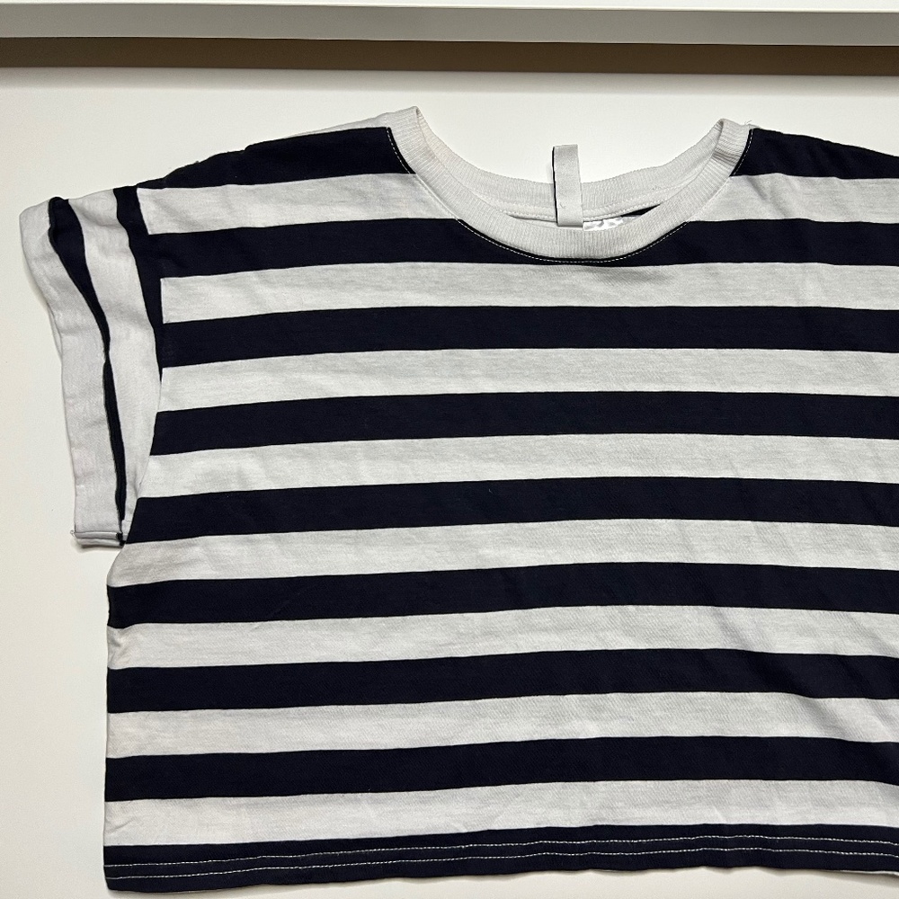 Boxy Cropped Stripe Top
